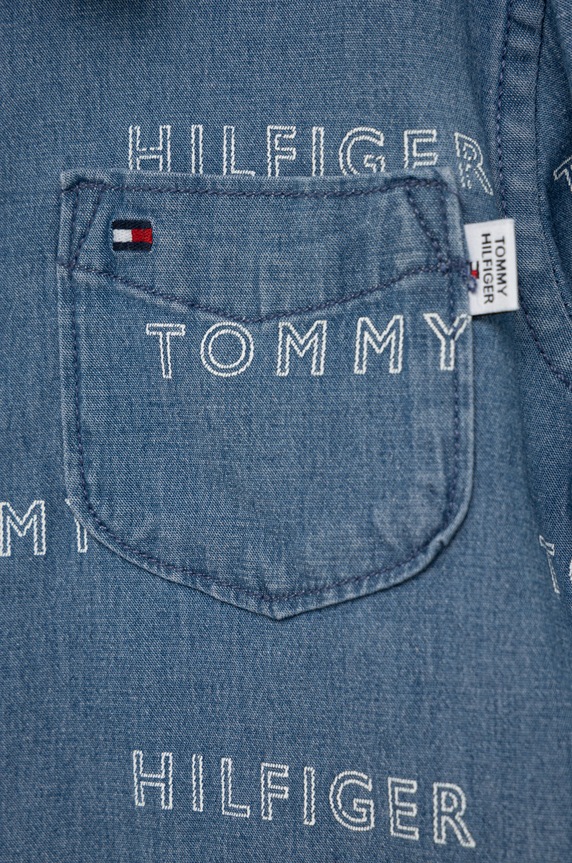 Chłopiec Tommy Hilfiger koszula jeansowa dziecięca KB0KB07510.9BYY fioletowy