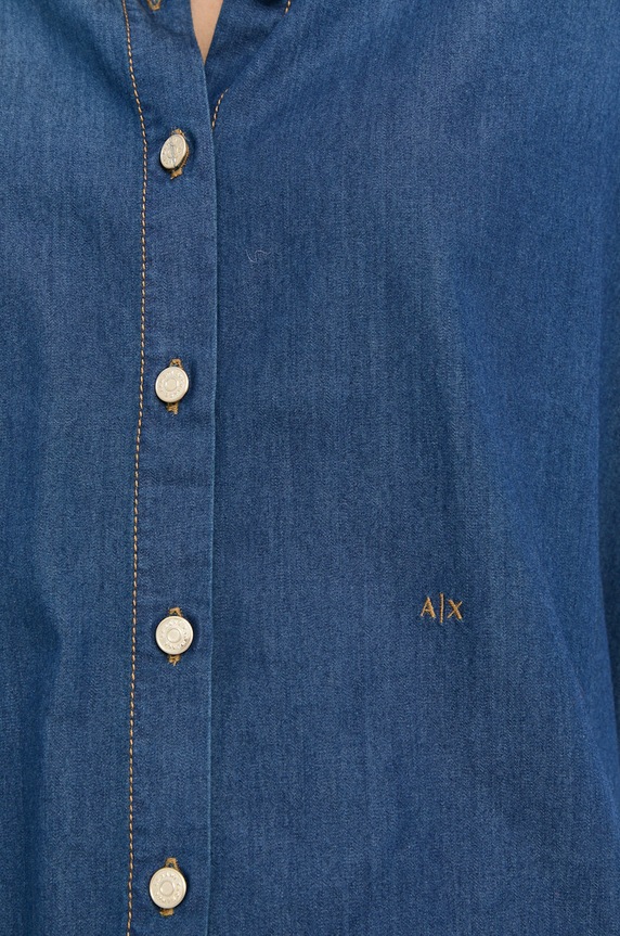 Armani Exchange koszula bawełniana 6LYC40.Y1HHZ granatowy AW22