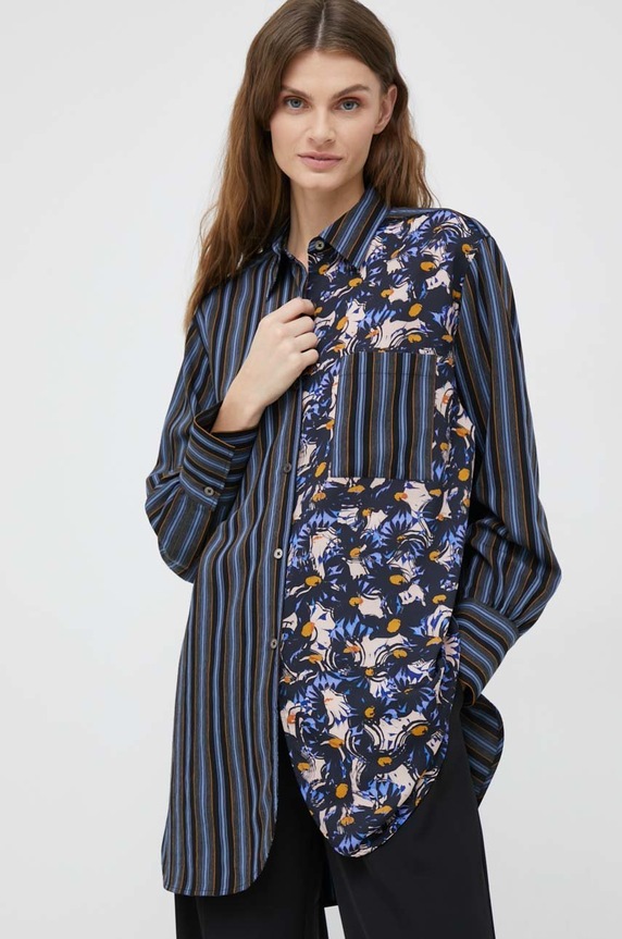 Πουκάμισο PS Paul Smith casual σκούρο μπλε W2R.257B.J30960