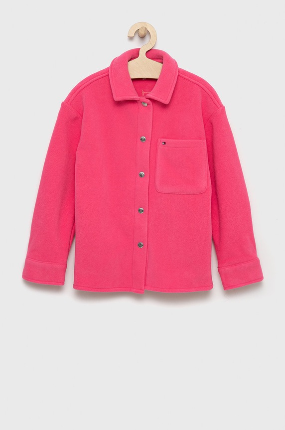 Tommy Hilfiger koszula polarowa dziecięca casual fioletowy KG0KG06654.9BYY
