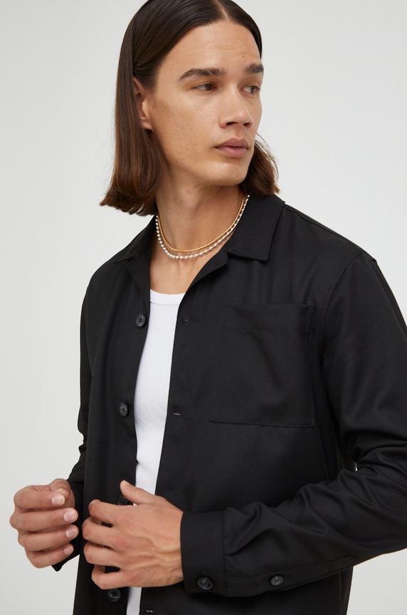 Рубашка Bruuns Bazaar casual чёрный BBM1425
