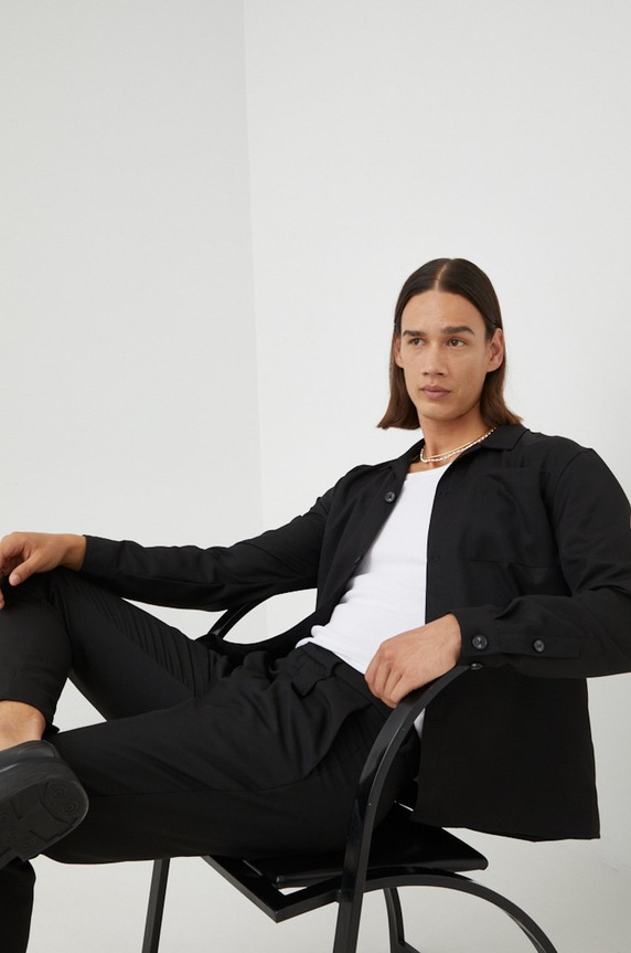 Рубашка Bruuns Bazaar BBM1425 чёрный AW22