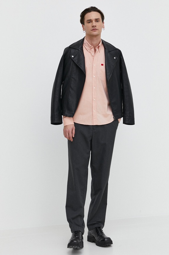 Odjeća HUGO košulja muška od pamuka Evito 50479302 narančasta