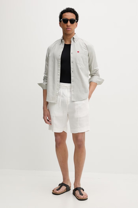 HUGO muška košulja od pamuka Evito 50479302 zelena SS26