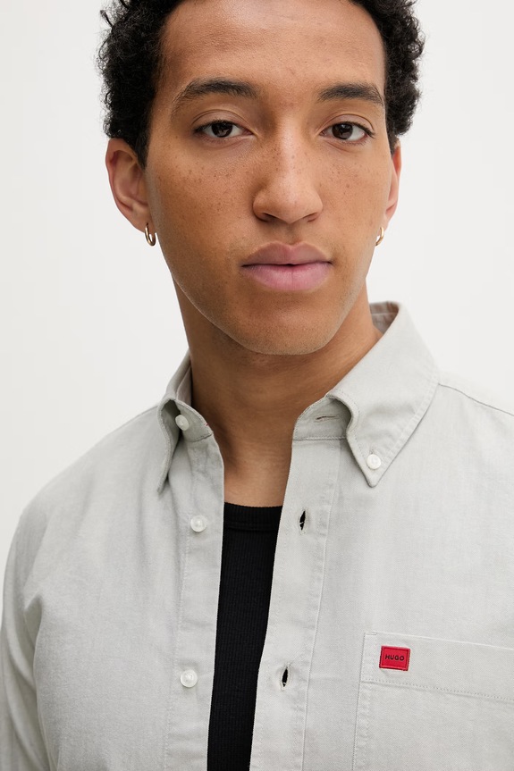 HUGO muška košulja od pamuka Evito zelena 50479302