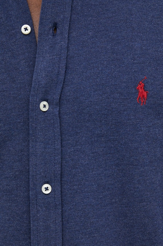 Bavlnená košeľa Polo Ralph Lauren 710654408081 tmavomodrá AW22