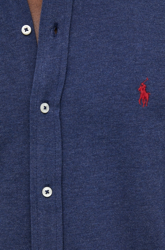Bavlnená košeľa Polo Ralph Lauren 710654408081 tmavomodrá AW22