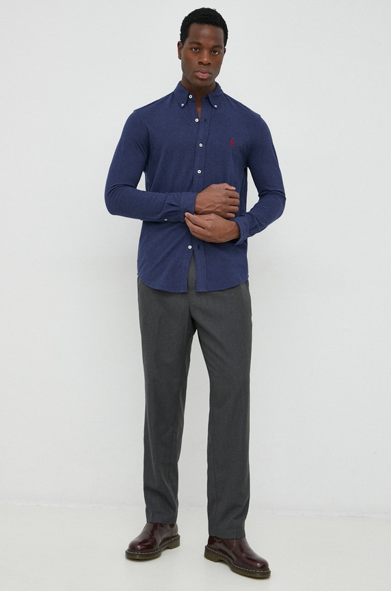 Oblečenie Bavlnená košeľa Polo Ralph Lauren 710654408081 tmavomodrá