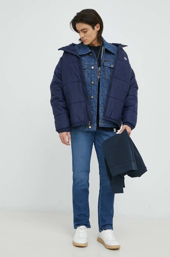 Jeans jakna Wrangler X Leon Bridges W480CB31Y mornarsko modra AW22