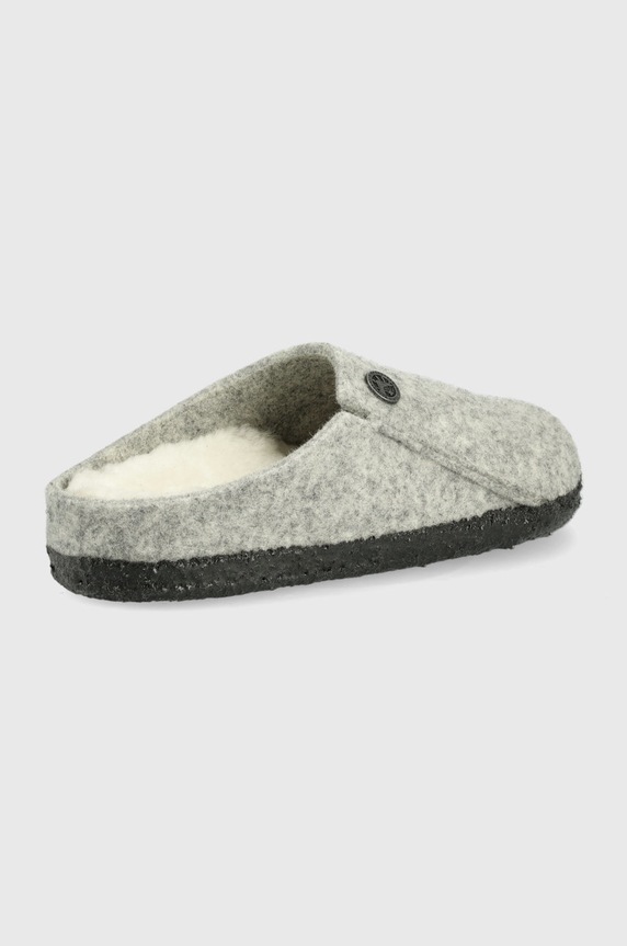 Birkenstock kapcie wełniane dziecięce 1015182 szary AW23