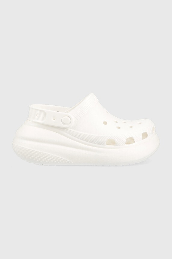 Crocs klapki Classic Crush Clog 5-8 cm biały 207521.100