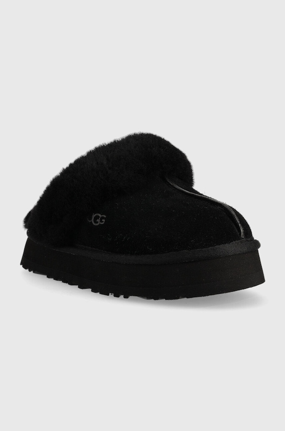 Kožené papuče UGG Disquette W Disquette 1122550.BLK čierna AA00