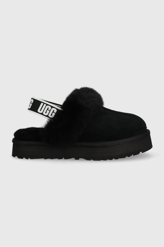 Kožne kućne papuče UGG Funkette crna 1130395K.BLK