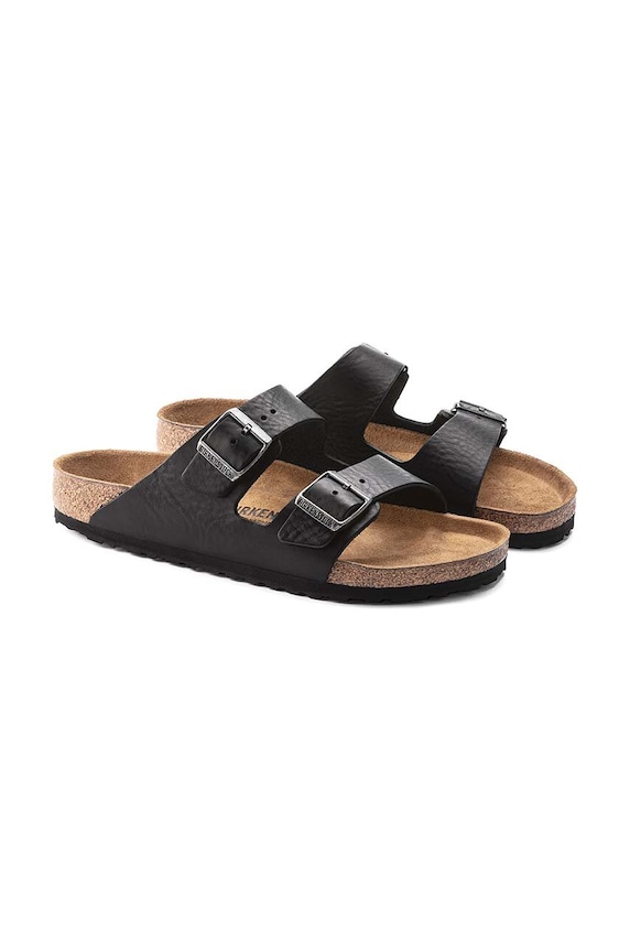 Шкіряні шльопанці Birkenstock Arizona чорний 1023115.BLK