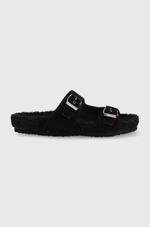 Natikači iz semiša Tommy Hilfiger črna FM0FM04322.BDS