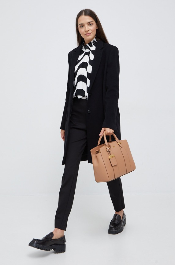Calvin Klein płaszcz wełniany K20K204155.9BYY czarny AW22
