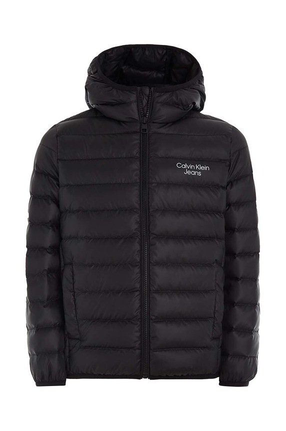Dječja pernata jakna Calvin Klein Jeans IB0IB01270.9BYY crna AW22