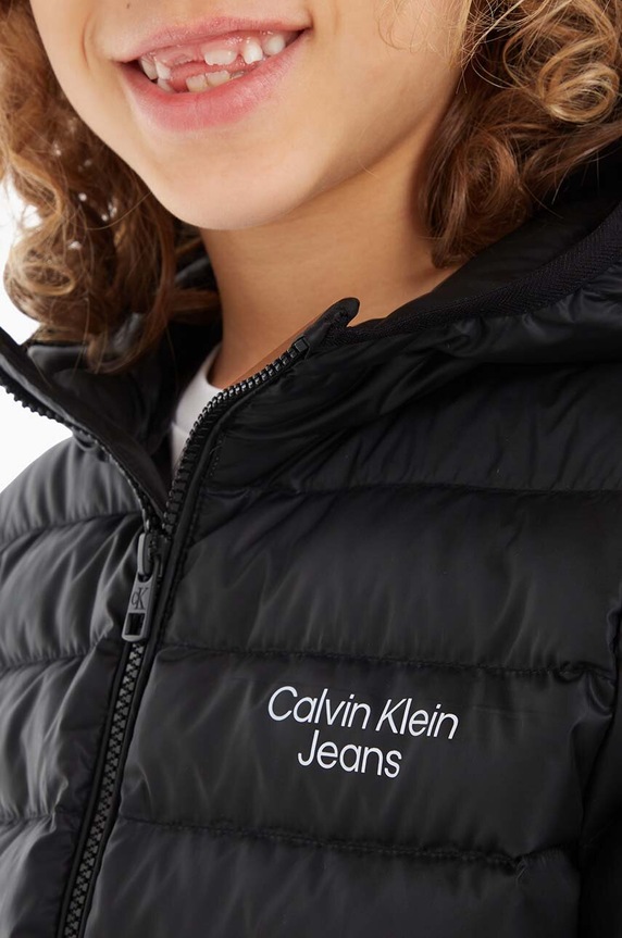 Dječja pernata jakna Calvin Klein Jeans IB0IB01270.9BYY crna