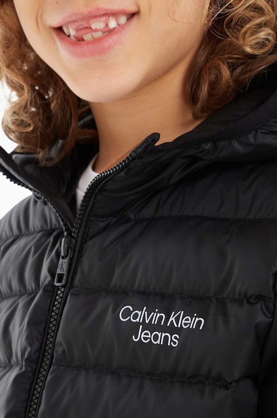 Dječja pernata jakna Calvin Klein Jeans IB0IB01270.9BYY crna