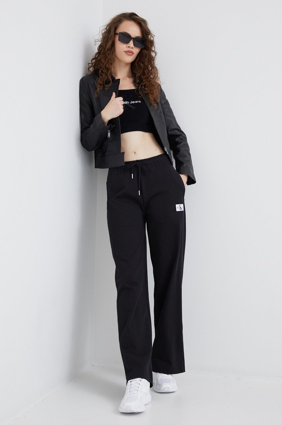 Calvin Klein bőrdzseki K20K204170.9BYY fekete AW22