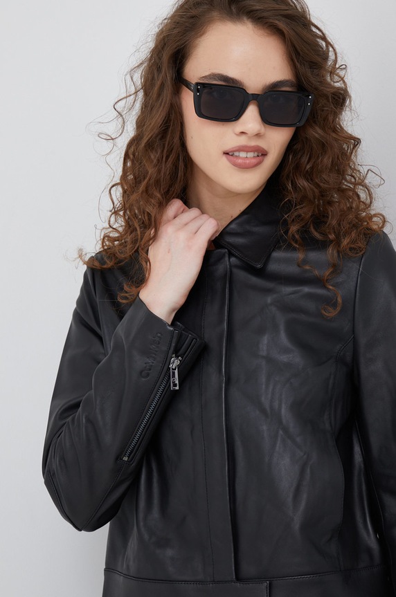 Calvin Klein bőrdzseki fekete K20K204170.9BYY