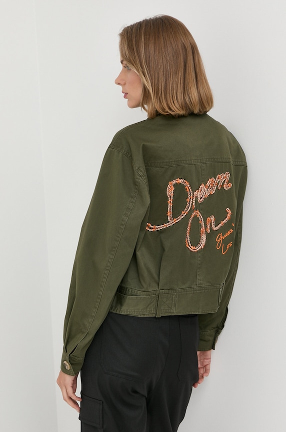 Odzież Guess kurtka W2YL13.WEPA0 zielony