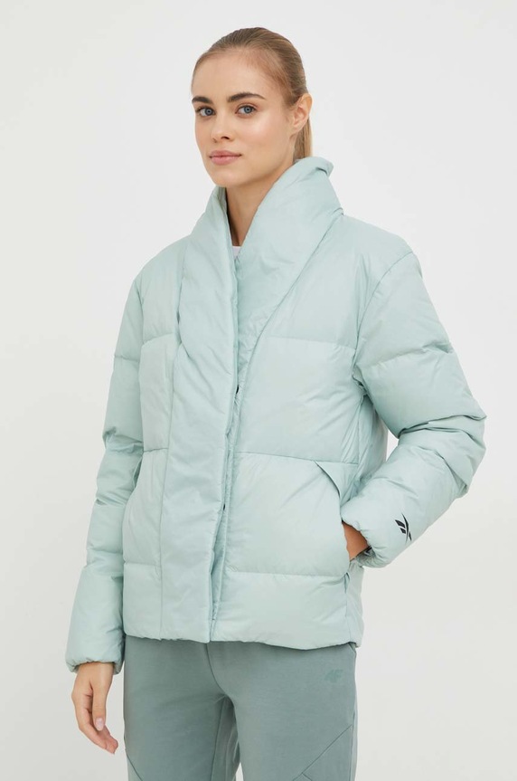 Reebok geaca de puf cu captuseala verde HH7254
