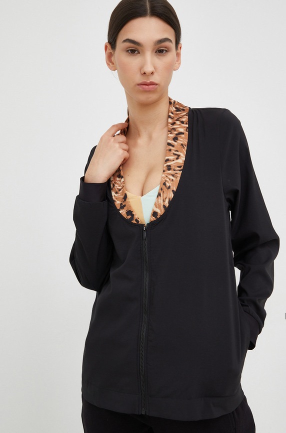 Puma kurtka treningowa Safari Glam nieocieplane czarny 522234