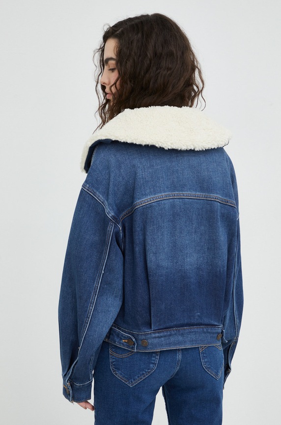 Odzież Levi's kurtka jeansowa z domieszką wełny A3486.0000 granatowy