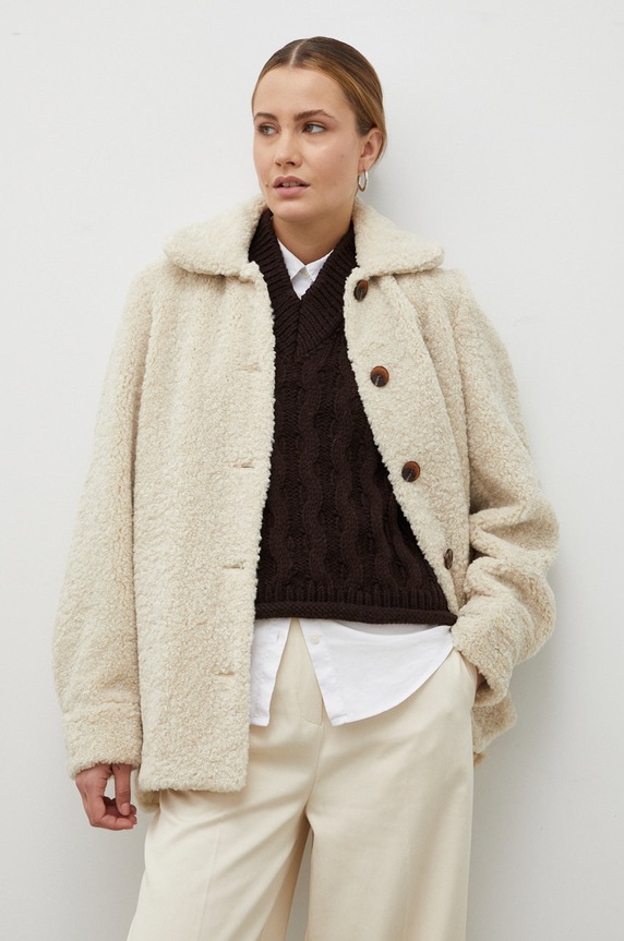 Samsoe Samsoe rövid kabát nem szigetelt bézs F22300143