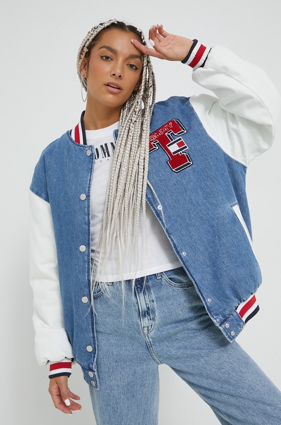 Tommy Jeans kurtka bomber jeans niebieski DW0DW14243.9BYY