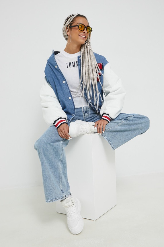 Tommy Jeans kurtka bomber DW0DW14243.9BYY niebieski AW22