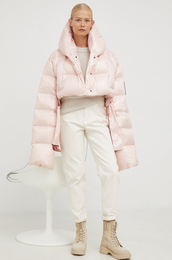 Μπουφάν με επένδυση από πούπουλα MMC STUDIO Maffo MAFFO.BASIC ροζ AW22