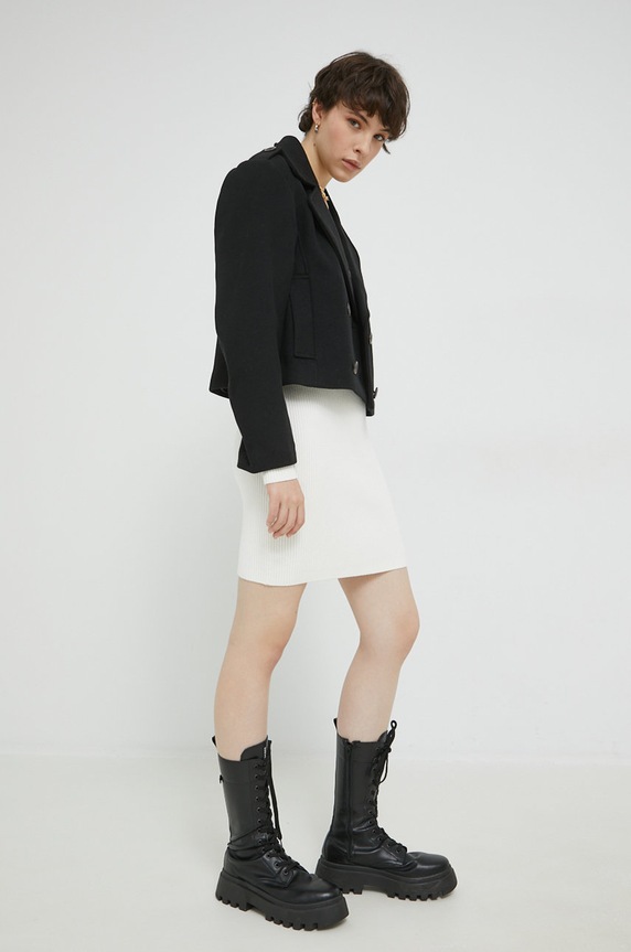 Abercrombie & Fitch kurtka z domieszką wełny KI144.2266.900 czarny AW22