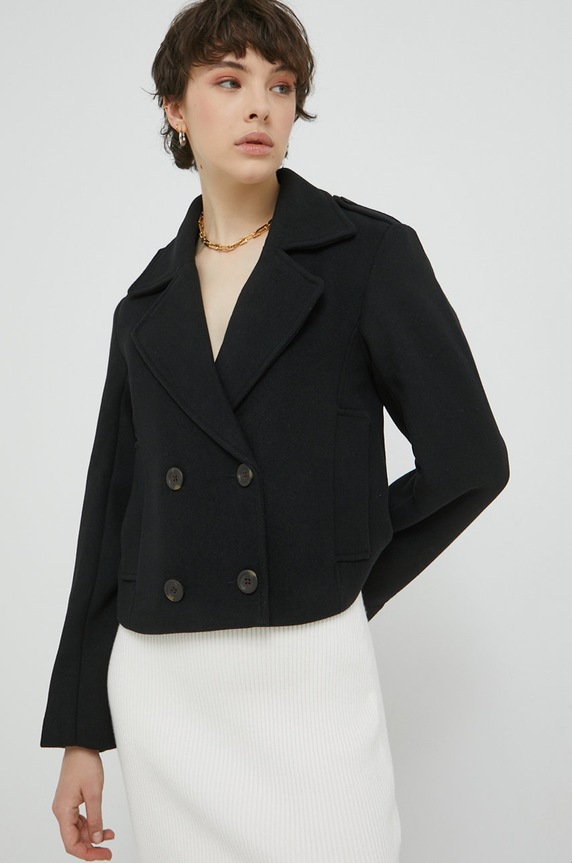 Abercrombie & Fitch kurtka z domieszką wełny czarny KI144.2266.900