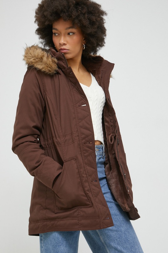 Hollister Co. parka KI344.2300.450 brązowy AW22