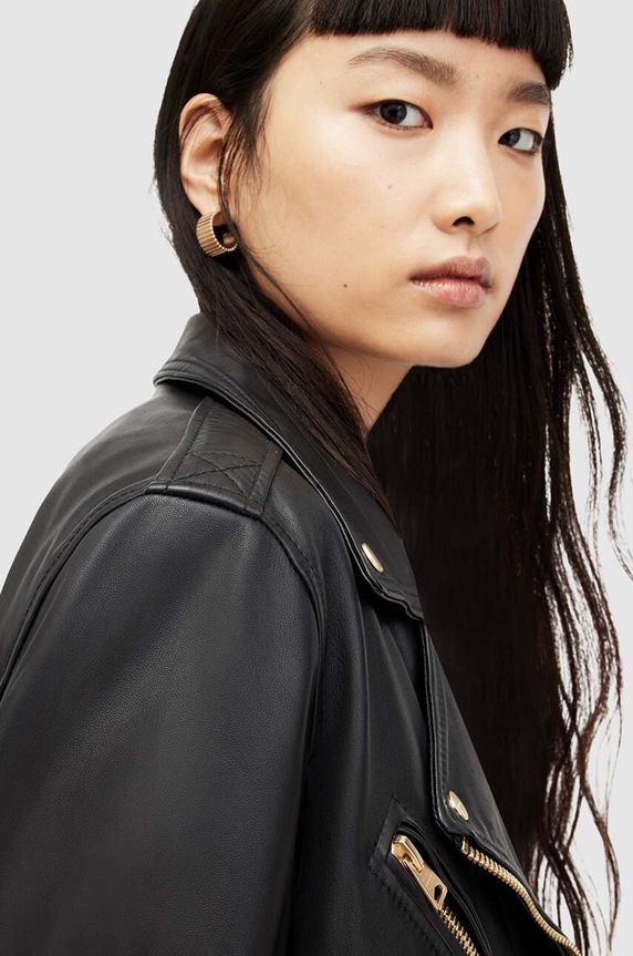 AllSaints ramoneska skórzana WL029X czarny SS24