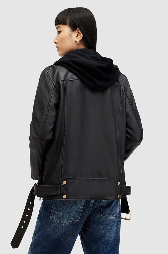 AllSaints ramoneska skórzana czarny WL029X