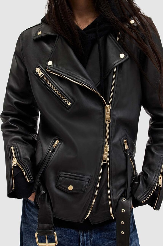 AllSaints ramoneska skórzana WL029X czarny