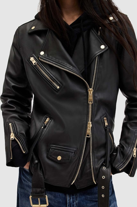 AllSaints ramoneska skórzana WL029X czarny