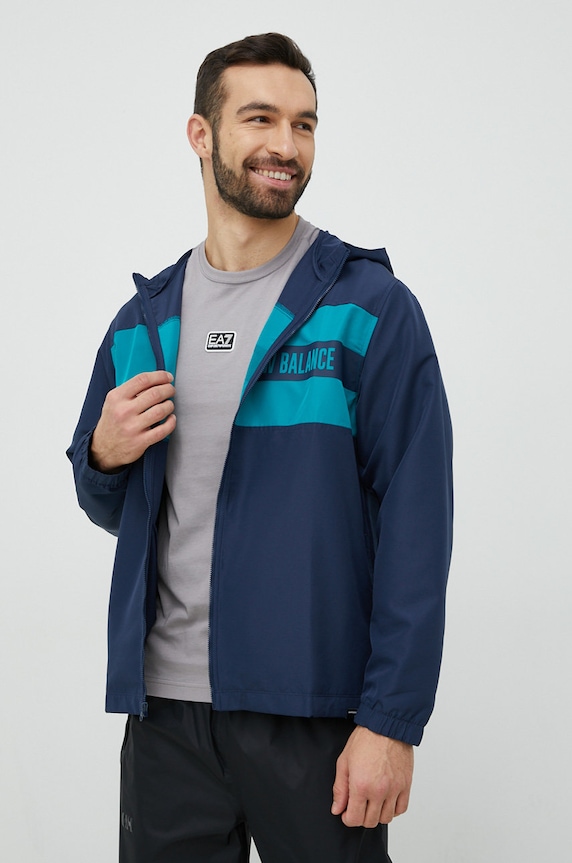 Μπουφάν New Balance σκούρο μπλε MJ23900TMT