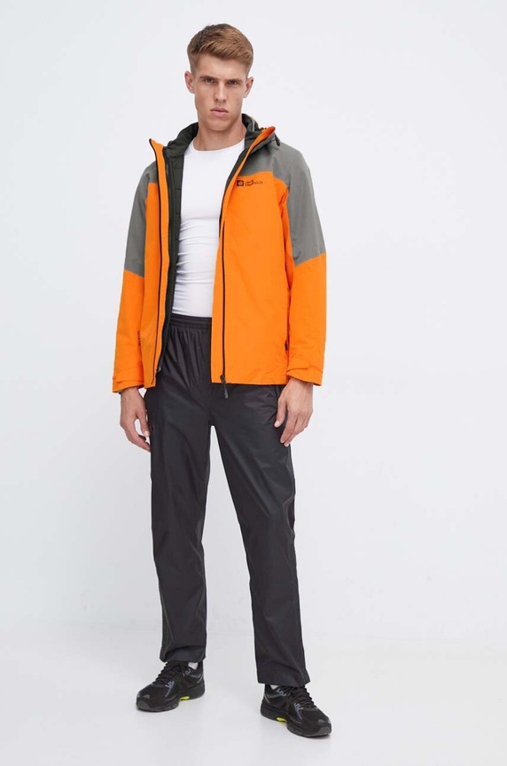 Ruházat Jack Wolfskin szabadidős kabát Glaabach 3in1 1115291 narancssárga