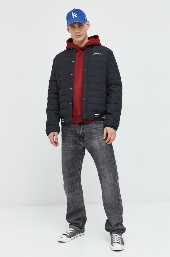 Bomber bunda Hollister Co. KI332.2526.900 černá AW22