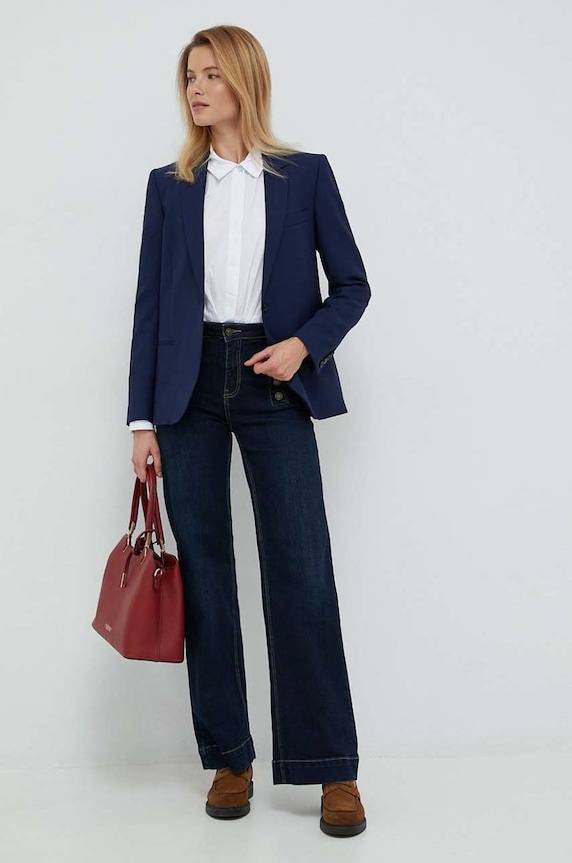 PS Paul Smith marynarka lniana W2R.248J.J30408 granatowy AW22