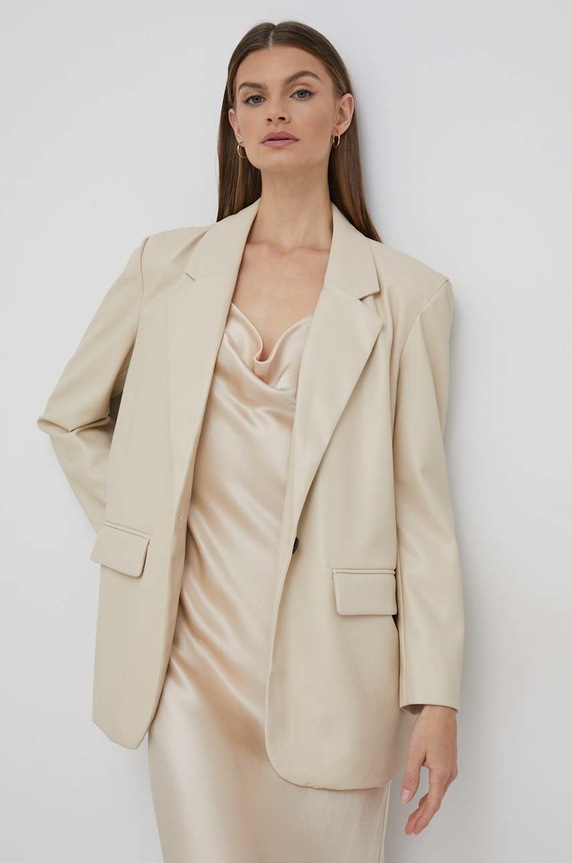 Vero Moda marynarka oversize beżowy 10274239.Birch