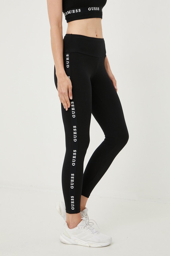 Guess legginsy ALINE z elastanem czarny V2YB14.KABR0