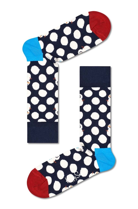 Ponožky Happy Socks Big Dot Snowman dlouhé ponožky námořnická modř BDS01.6500