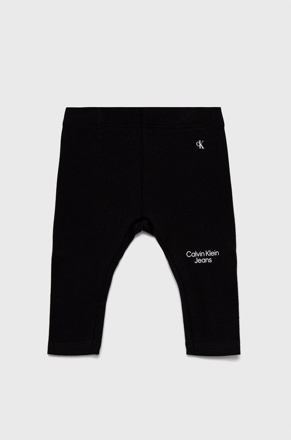 Calvin Klein Jeans legginsy dziecięce IN0IN00008.9BYY z elastanem czarny IN0IN00008.9BYY