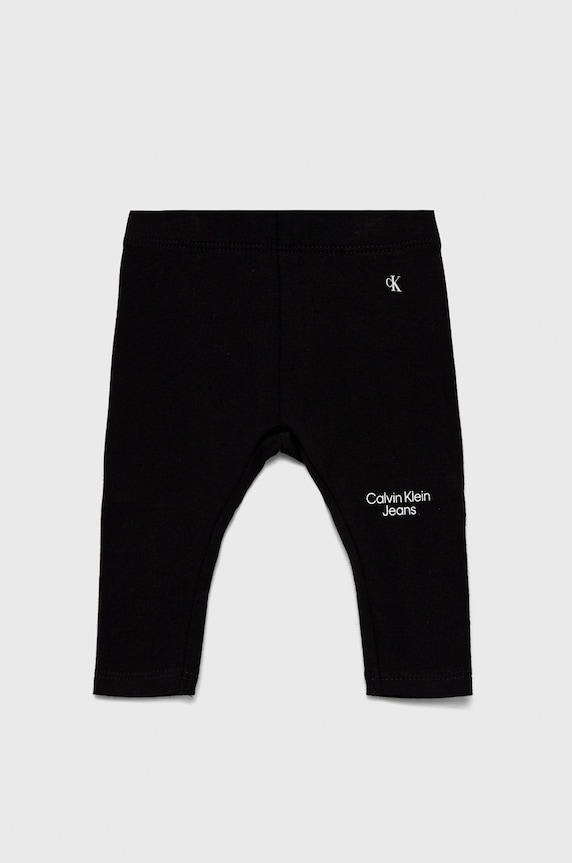 Calvin Klein Jeans legginsy dziecięce IN0IN00008.9BYY z elastanem czarny IN0IN00008.9BYY