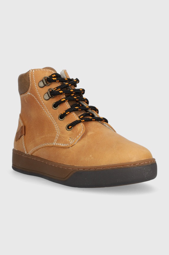 Garvalin buty zimowe skórzane dziecięce 221622.28.36.FB brązowy AW22
